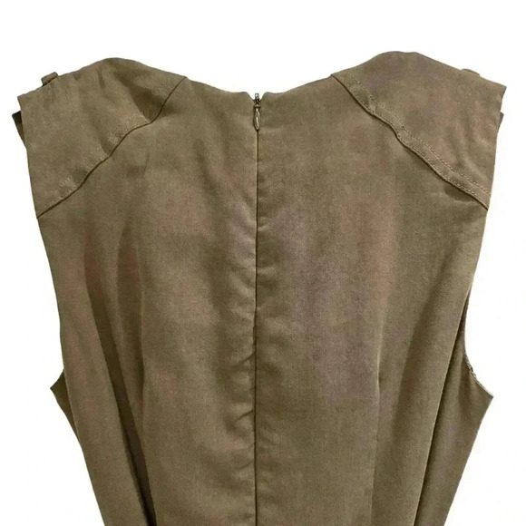 Trina Turk Olive Military Belted Dress, Size 0, Pre-Owned - Picture 8 of 11